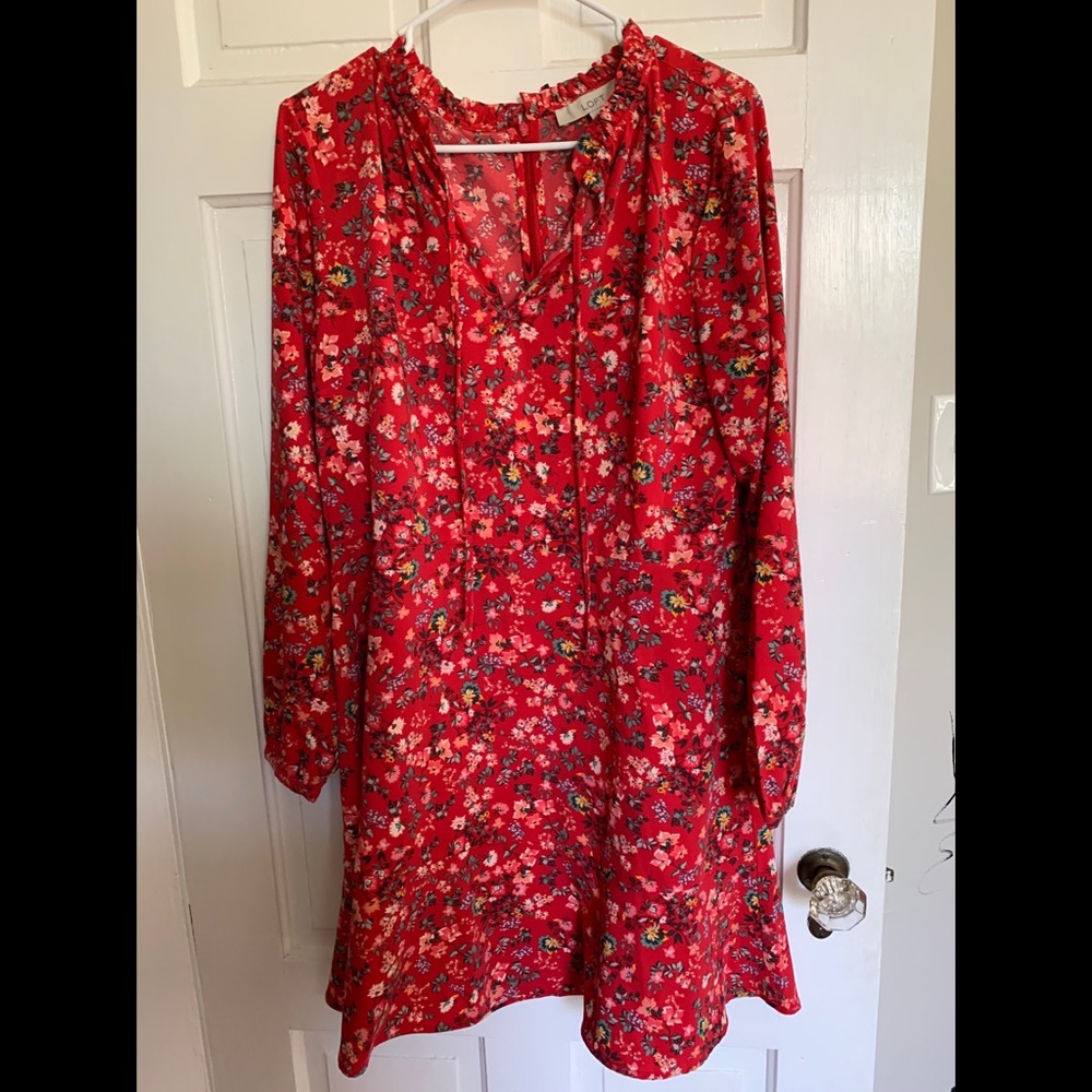 red floral loft dress